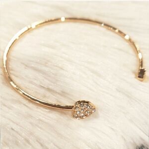 Gold Rhinestone Heart Bracelet